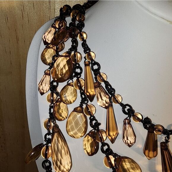 Joan Rivers 3 Row Sparkling Teardrop Necklace 26" NWOT EXCELLENT CONDITION - Picture 3 of 7